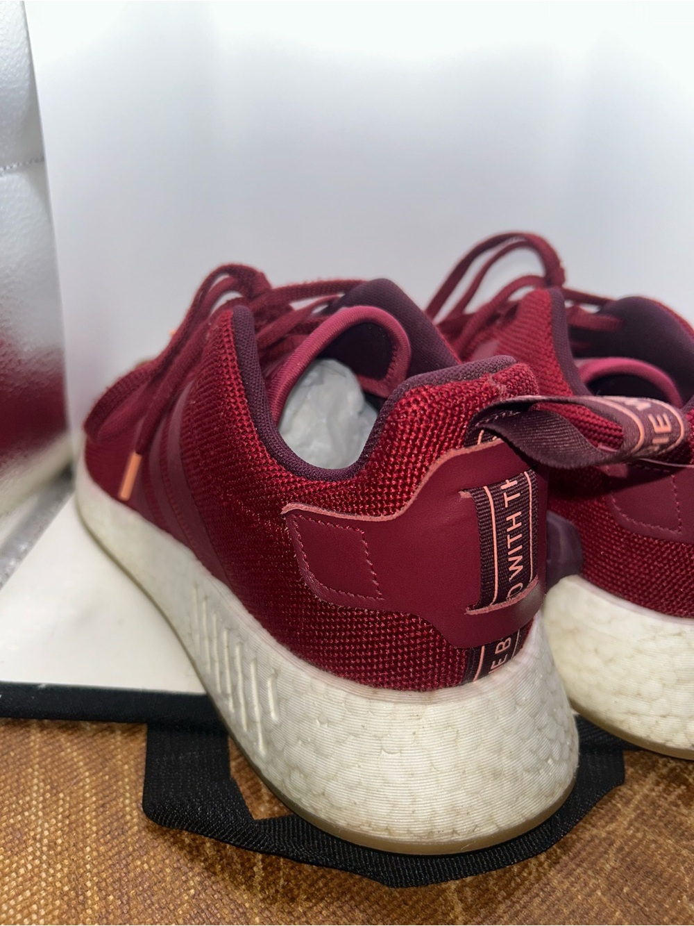 adidas NMD R2 Collegiate Burgundy CQ2404 Men's Size 11 Maroon Boost Sneakers - Picture 7 of 11